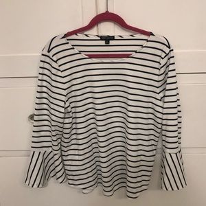 J Crew Black and White Stripe Top
